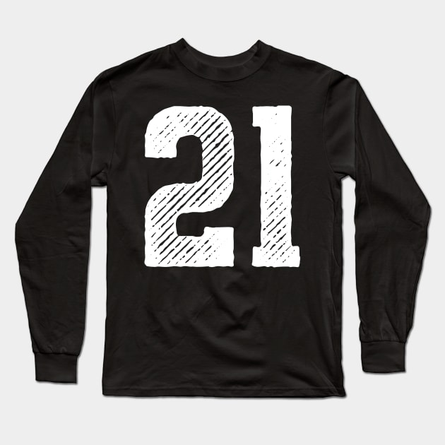 Rough Number 21 Long Sleeve T-Shirt by colorsplash